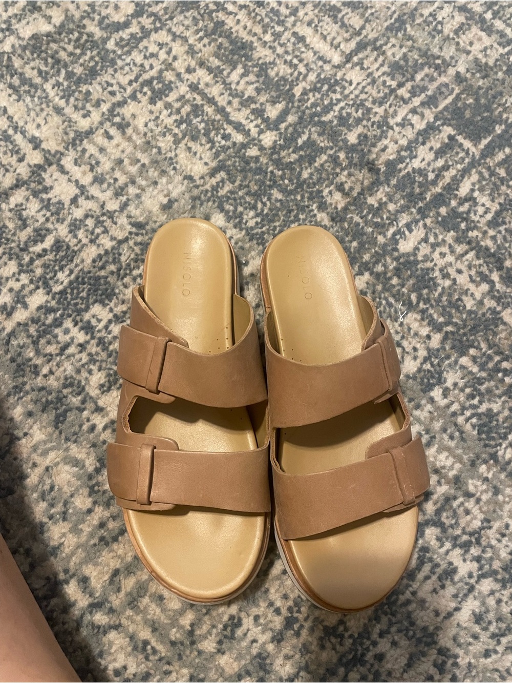 Nisolo Tan Double-Strap Slide Sandals